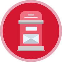 Postbox Flat Multi Circle Icon vector