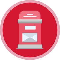 Postbox Flat Multi Circle Icon vector