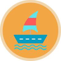 Sailing Boat Flat Multi Circle Icon vector