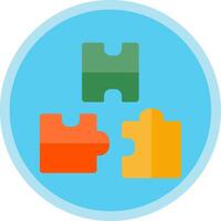 Puzzle Flat Multi Circle Icon vector