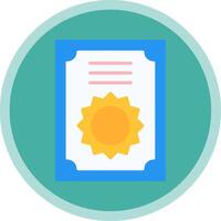 Certificate Flat Multi Circle Icon vector
