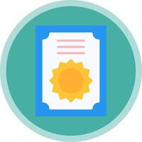 Certificate Flat Multi Circle Icon vector