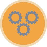Gears Flat Multi Circle Icon vector