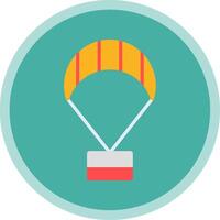 Paragliding Flat Multi Circle Icon vector