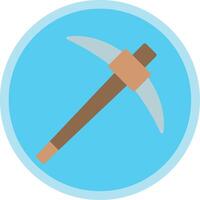 Pick Axe Flat Multi Circle Icon vector