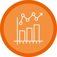 Statistical Chart Line Multi Circle Icon vector