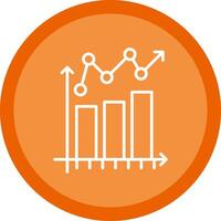 Bar Chart Line Multi Circle Icon vector