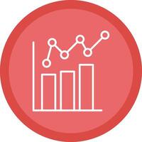 Bar Chart Line Multi Circle Icon vector