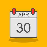 April Filled Shadow Icon vector
