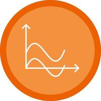 Wave Chart Line Multi Circle Icon vector