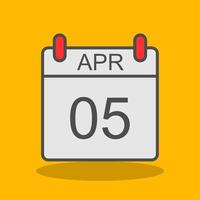 April Filled Shadow Icon vector