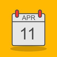 April Filled Shadow Icon vector