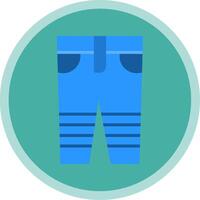 pantalones plano multi circulo icono vector