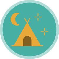 Camping Flat Multi Circle Icon vector