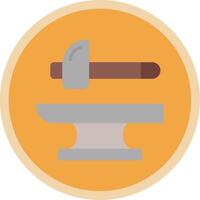 Blacksmith Flat Multi Circle Icon vector