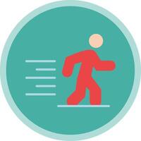 corriendo plano multi circulo icono vector