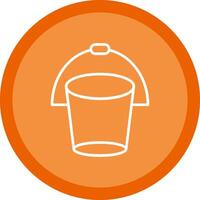 Bucket Line Multi Circle Icon vector