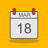 March Filled Shadow Icon vector