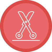 Shears Line Multi Circle Icon vector