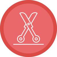 Shears Line Multi Circle Icon vector