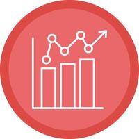 Bar Chart Line Multi Circle Icon vector