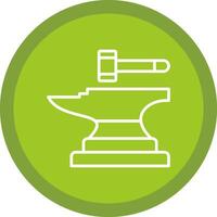 Anvil Line Multi Circle Icon vector