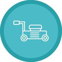 Lawn Mower Line Multi Circle Icon vector