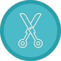 Scissors Line Multi Circle Icon vector