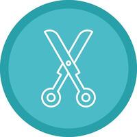 Scissors Line Multi Circle Icon vector