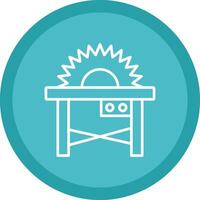 Table Saw Line Multi Circle Icon vector