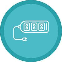 Extension Cable Line Multi Circle Icon vector