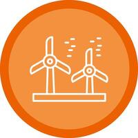 Wind Turbine Line Multi Circle Icon vector