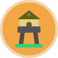 Tower Flat Multi Circle Icon vector
