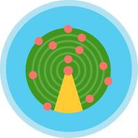 Sonar Flat Multi Circle Icon vector