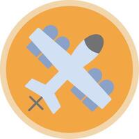 Military Drone Flat Multi Circle Icon vector