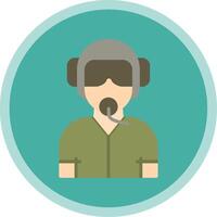 Pilot Flat Multi Circle Icon vector