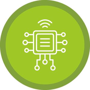 Computer Chip Line Multi Circle Icon vector