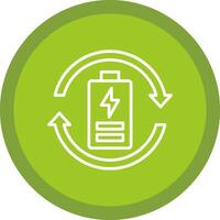 Eco Battery Line Multi Circle Icon vector