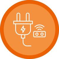 Smart Plug Line Multi Circle Icon vector