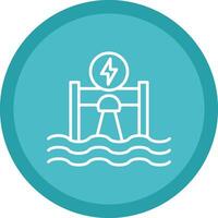 Hydroelectricity Line Multi Circle Icon vector