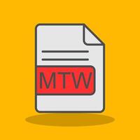 MTW File Format Filled Shadow Icon vector