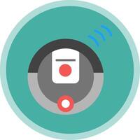 Robot Vacuum Cleaner Flat Multi Circle Icon vector