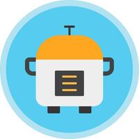 Rice Cooker Flat Multi Circle Icon vector