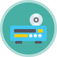 Dvd Player Flat Multi Circle Icon vector