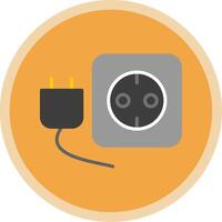 Plug And Socket Flat Multi Circle Icon vector