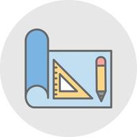 Draft Tools Line Filled Light Icon vector