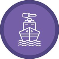 Boat Line Multi Circle Icon vector