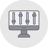 Computer control Line Filled Light Icon vector