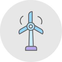Wind Turbine Line Filled Light Icon vector