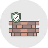 Wall Security Line Filled Light Icon vector